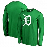Men's Detroit Tigers Fanatics Branded Kelly Green St. Patrick's Day White Logo Long Sleeve T-Shirt,baseball caps,new era cap wholesale,wholesale hats